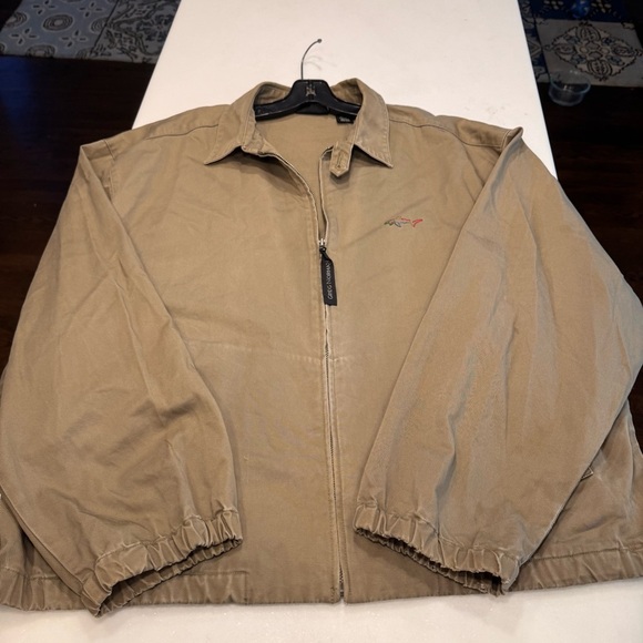 Greg Norman Cotton Zip Up Golf Jacket Collared Tan Size XL - Picture 12 of 12